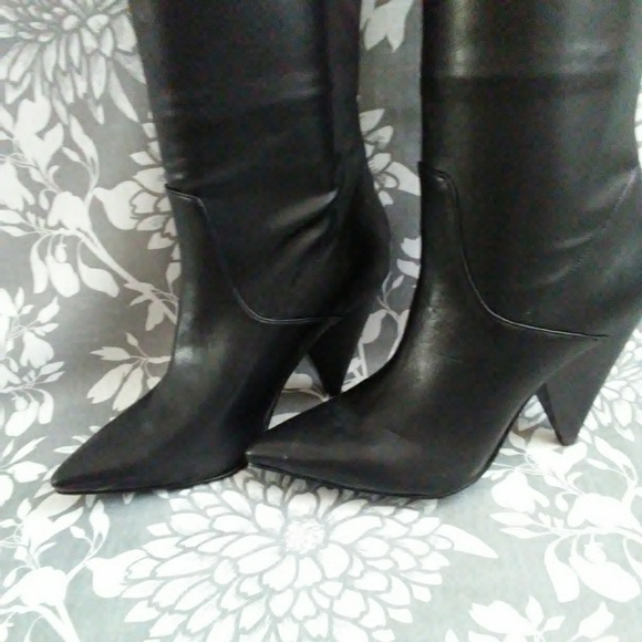 Black Tall Over-the-Knee Boots Sz 8.5 - Picture 4 of 7